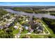 Aerial view of the neighborhood highlighting waterway access and lush greenery at 1721 Perch Ln, Sanford, FL 32771