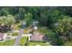 The property has a well-maintained lawn, utility shed, and parking, set in a lush wooded neighborhood at 2597 Cr 426F, Lake Panasoffkee, FL 33538
