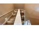 Carpeted staircase with white railings and ambient lighting, leading to the upper level at 3235 Brasilia Ave, Kissimmee, FL 34747