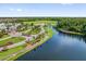 This is a view of the well-maintained community with a pond and lush green landscape at 3926 Ventura Place, Orlando, FL 32822