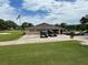 View of the golf carts parked outside of the clubhouse and golf course at 3926 Ventura Place, Orlando, FL 32822