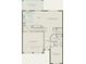Detailed first-floor floorplan showcasing the kitchen, gathering room, 2 car garage, and downstairs bedroom 2 at 411 Winter Grove Blvd, Winter Garden, FL 34787