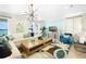 Bright and modern living room with a view of the lake and modern decor at 5550 Sabal Dr, St Cloud, FL 34771