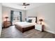 Inviting bedroom with a cozy bed, modern nightstands, and soft lighting from lamps at 9900 Sweepstakes Ln # 1, Orlando, FL 32837