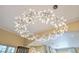 Unique, modern chandelier with leaf-like lights creating a focal point in the room at 11103 Bridge House Rd, Windermere, FL 34786