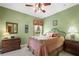 Comfortable bedroom with a ceiling fan, a large bed, and two dressers at 118 Ventana Dr, Kissimmee, FL 34759