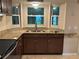 Well-lit kitchen featuring granite countertops, a stainless steel sink, and matching cabinetry at 1335 Cr 442, Lake Panasoffkee, FL 33538