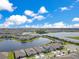 Aerial view of houses and lakes in a community on a sunny day at 13461 Panama Beach Ct, Orlando, FL 32827