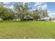 Expansive back yard featuring lush lawn and mature trees, perfect for outdoor activities and entertaining at 16103 Denham Ct, Clermont, FL 34711