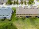 Aerial view of townhomes showcasing backyard spaces and neighborhood layout at 2502 Seven Oaks Dr, St Cloud, FL 34772