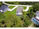 Aerial view of the property showcasing the house, yard, and driveway at 300 Mitnik Dr, Deltona, FL 32738