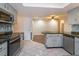Bright kitchen featuring stainless steel appliances, a mosaic backsplash, and an open layout at 4739 Indian Gap Dr, Orlando, FL 32812