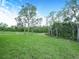Large backyard featuring lush lawn and mature trees at 527 Rio Grande Dr, Poinciana, FL 34759