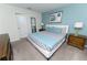 Inviting bedroom with stylish bed, modern decor, and bedside tables with lamps at 9014 Stinger Dr, Davenport, FL 33896