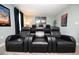 Fully equipped home theater with comfortable seating and movie poster decor at 9014 Stinger Dr, Davenport, FL 33896
