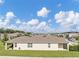 Aerial view of the home showcasing the covered patio, backyard, and neighborhood surroundings at 115 Duchess Rd, Deland, FL 32724