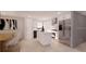 Elegant kitchen with white marble countertops, modern appliances, and seamless integration with dining area at 17445 Sw 25Th Ct, Ocala, FL 34473