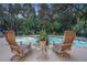 Relaxing screened-in pool with spa, chairs, and lush tropical landscaping at 1810 Oakbrook Dr, Longwood, FL 32779