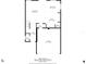 Detailed first floor plan showcasing the kitchen, living room, garage, foyer and bathroom dimensions at 2620 Waterline St, Kissimmee, FL 34743
