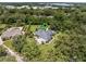 Stunning aerial view of estate featuring lush landscaping, an in-ground pool, and circular driveway at 4454 Aspenwood Ct, Orlando, FL 32835