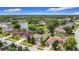 Aerial view of homes in a beautiful neighborhood with lush landscaping, close to a lake at 451 Acacia Tree Way, Kissimmee, FL 34758
