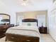 Inviting bedroom boasts wood flooring, dresser, and a ceiling fan at 512 Viola Dr, Davenport, FL 33837