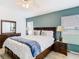 Cozy bedroom with a wooden bed frame, dresser and two windows with natural light at 512 Viola Dr, Davenport, FL 33837