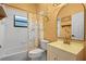 Cozy bathroom featuring colorful decor, a tub-shower combination and a classic vanity at 545 Hardwood Cir, Orlando, FL 32828
