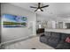 Spacious living area with backyard access and open to the kitchen at 545 Hardwood Cir, Orlando, FL 32828