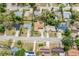 Aerial view of a single Gathering home nestled in a residential area with mature trees and well-maintained lawns at 5812 Viking Rd, Orlando, FL 32808