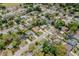 Wide aerial shot showcasing the neighborhood's lush greenery, street layout, and single-Gathering homes at 5812 Viking Rd, Orlando, FL 32808