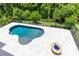 The backyard features a pool, stone patio, privacy fence, and a fire pit area at 8480 Adalina Pl, Orlando, FL 32827