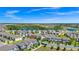 This aerial shows the location of the townhome within a community of townhomes at 9909 Alliteration Aly, Winter Garden, FL 34787