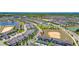 An aerial view showing the townhome's location near the community amenities at 9909 Alliteration Aly, Winter Garden, FL 34787