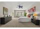 Spacious primary bedroom featuring bay windows, neutral decor, and plenty of natural light at 14016 Fox Glove St, Winter Garden, FL 34787