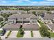 An aerial view shows townhomes with private courtyards and detached garages at 15477 Blackbead St, Winter Garden, FL 34787