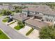 Aerial view of modern townhomes each featuring private garages and patios at 15477 Blackbead St, Winter Garden, FL 34787