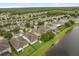 Aerial shot showcases a neighborhood surrounded by lakes and lush greenery, offering scenic views at 1613 Water Elm Ct, Orlando, FL 32825