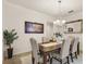 Formal dining room featuring a chandelier, neutral paint, and a decorative mirror at 1613 Water Elm Ct, Orlando, FL 32825