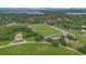 Aerial view showcasing a neighborhood park, a fountain, and a running track at 4065 Anissa Ave, Orlando, FL 32814