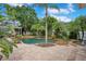 Secluded backyard with pool, patio, lush tropical landscaping, and privacy fence at 4065 Anissa Ave, Orlando, FL 32814