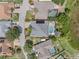 Aerial view showcases the private backyard oasis with a sparkling pool and well-maintained landscaping at 407 Grand Reserve Dr, Davenport, FL 33837