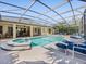 Screened-in pool area with a built-in spa, and plenty of lounge space for outdoor relaxation at 407 Grand Reserve Dr, Davenport, FL 33837