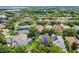 Aerial view of a neighborhood featuring mature trees and well-maintained homes, offering a serene residential setting at 5063 Carillon Ln, Windermere, FL 34786