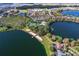 Aerial view of community amenities including pools, tennis courts, and lakes enhancing the recreational lifestyle at 5063 Carillon Ln, Windermere, FL 34786