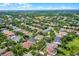 Wide aerial view showing the expanse of closely-knit homes nestled amidst green trees in a well-established neighborhood at 5063 Carillon Ln, Windermere, FL 34786