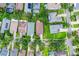 An overhead perspective of the home with mature trees offering shade and privacy to the street at 5063 Carillon Ln, Windermere, FL 34786