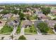 Aerial view of a neighborhood showcasing well-manicured lawns at 610 Strihal Loop, Oakland, FL 34787