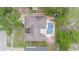 A bird's eye view shows a well-maintained yard with a private pool and beautiful foliage at 7058 Archwood Dr, Orlando, FL 32819