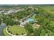 Aerial view of clubhouse, swimming pool, park, tennis courts, and lake at 720 Celebration Ave # 245, Kissimmee, FL 34747